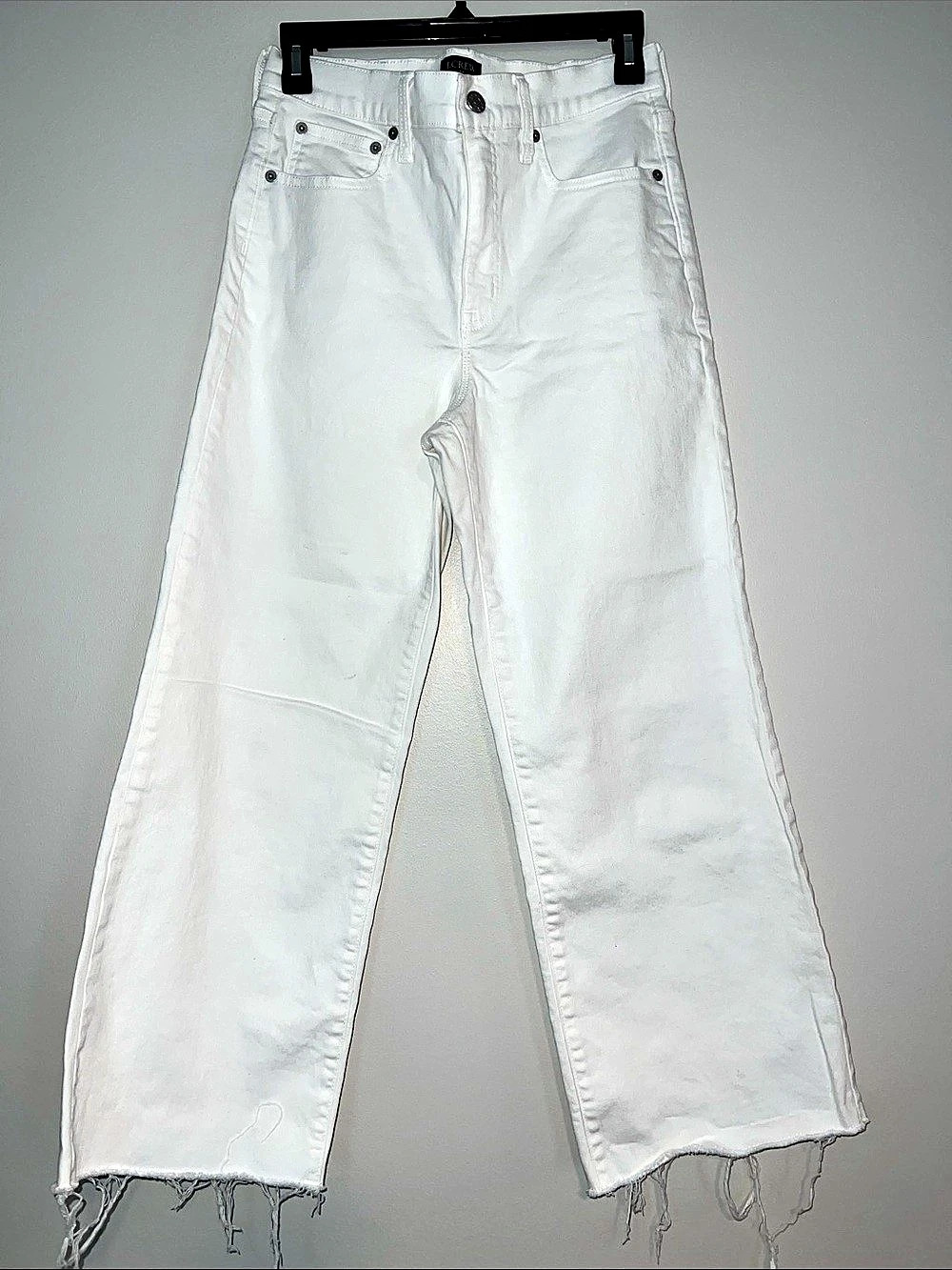 J.Crew Wide-Leg Crop Jeans White Waist 27
